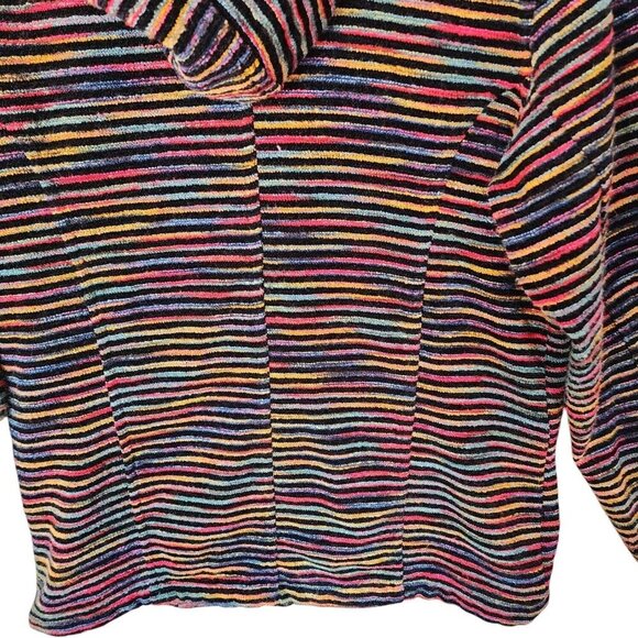 Chico's Design Women's Multicolor Striped Zip-Up Hooded Jacket Size 2 - Picture 4 of 11